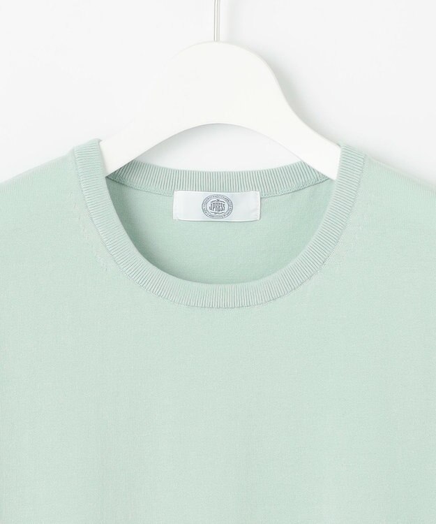 J.PRESS LADIES 【洗える】BASIC HT COTTON クールネック プルオーバー ミント系