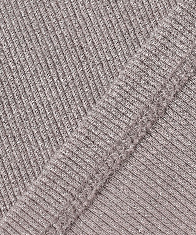 ANY 【洗濯機可】ラメハイネックＴシャツ グレー