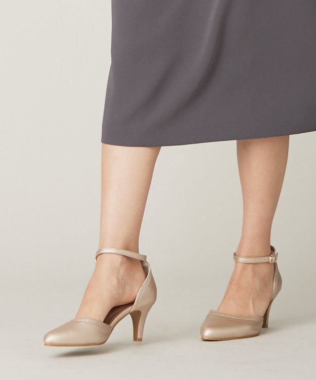 ANY SIS 【23.0~24.0cm】ラメラインブライダル パンプス シャンパンゴールド