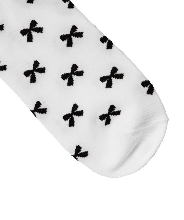 WEGO モチーフ総柄メロークルーソックス ホワイト