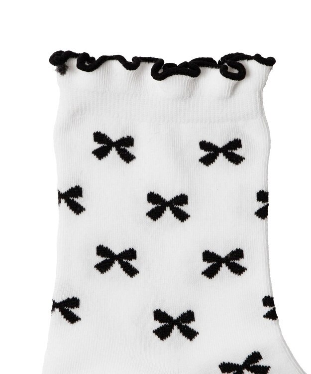 WEGO モチーフ総柄メロークルーソックス ホワイト