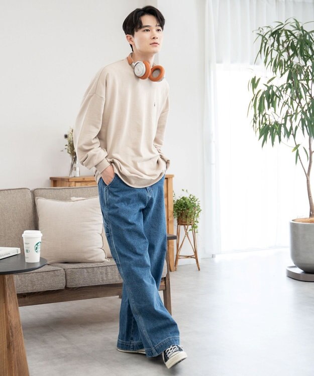 WEGO U.S. POLO ASSN.|別注ワンポイントスウェットプルオーバー ライトベージュ