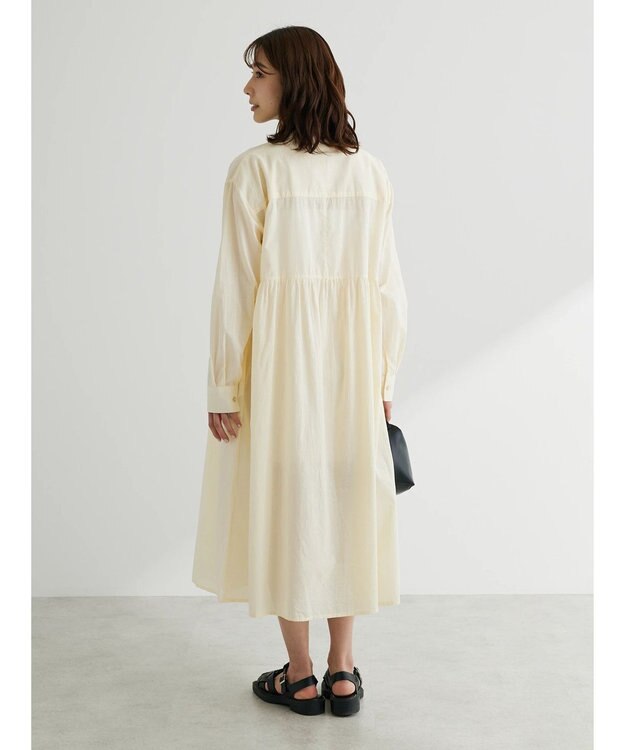 Green Parks ボリュームギャザーシャツワンピース Ecru