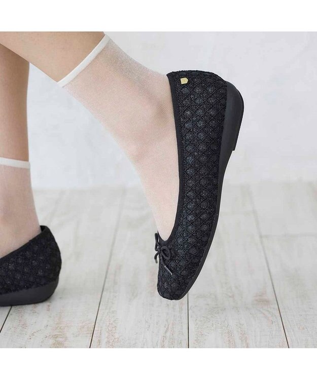 ing <ing>リラックスバレエシューズ ブラックキジ