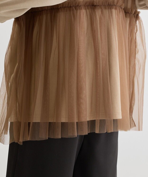 Green Parks ・ＥＬＥＮＣＡＲＥ　ＤＵＥ　チュールレイヤープルオーバ Gray Beige