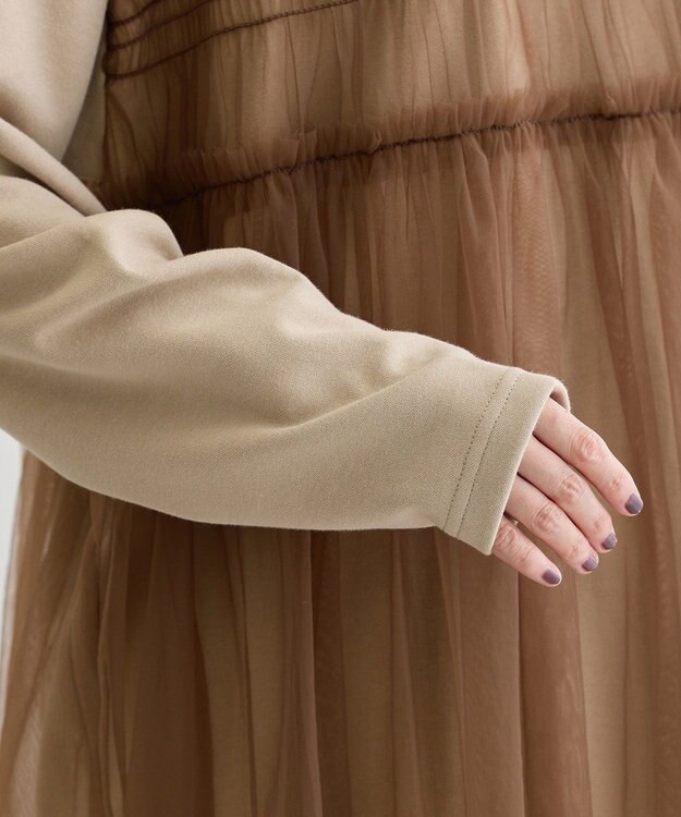 Green Parks ・ＥＬＥＮＣＡＲＥ　ＤＵＥ　チュールレイヤープルオーバ Gray Beige