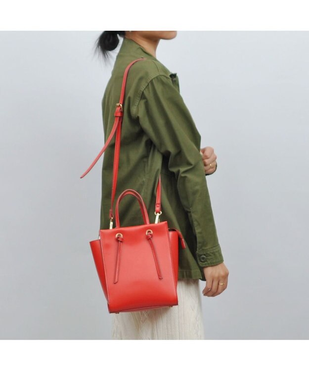 UNBILLION カシュカシュ cachecache / ノットハンドル縦長ミニトート レッド