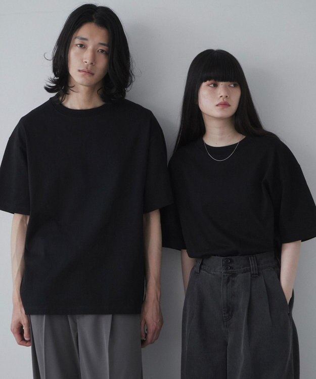 WEGO 【ユニセックス着用アイテム/綿100%/SMLXLサイズ展開】シルキーリッチヘビーコットンT ブラック
