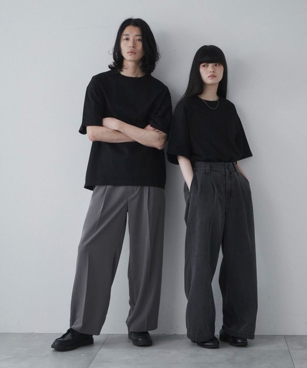 WEGO 【ユニセックス着用アイテム/綿100%/SMLXLサイズ展開】シルキーリッチヘビーコットンT ブラック