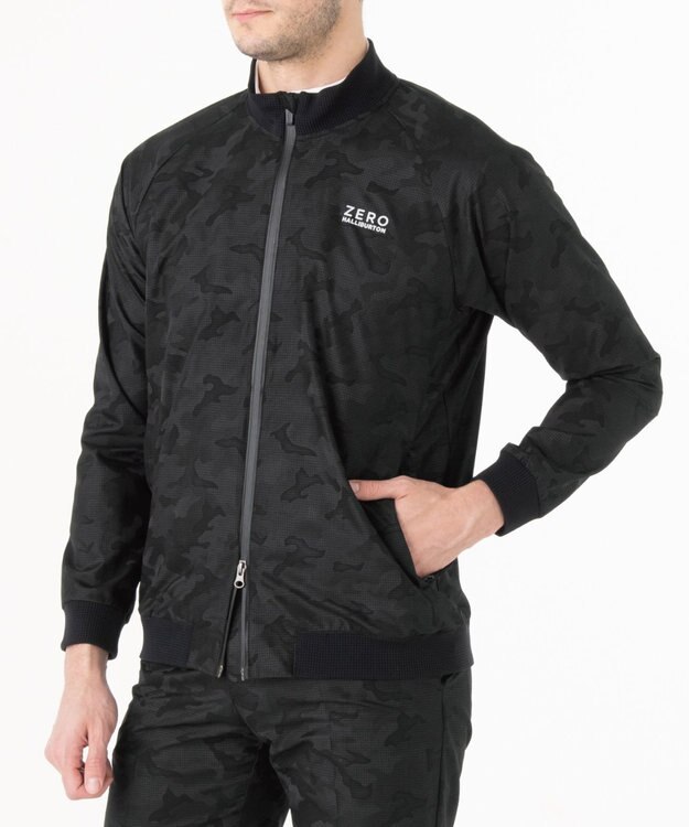 ZERO HALLIBURTON クールドッツ カモフラージュ ブルゾン ZHG-A4S10A 82822 ゴルフウェア ブラック
