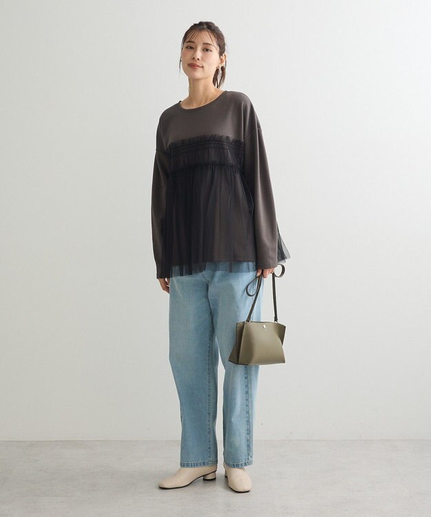 Green Parks ・ＥＬＥＮＣＡＲＥ　ＤＵＥ　チュールレイヤープルオーバ Charcoal Gray