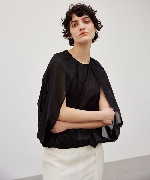 BEIGE， 【洗える】BAC / バルーンシルエットブラウス Black