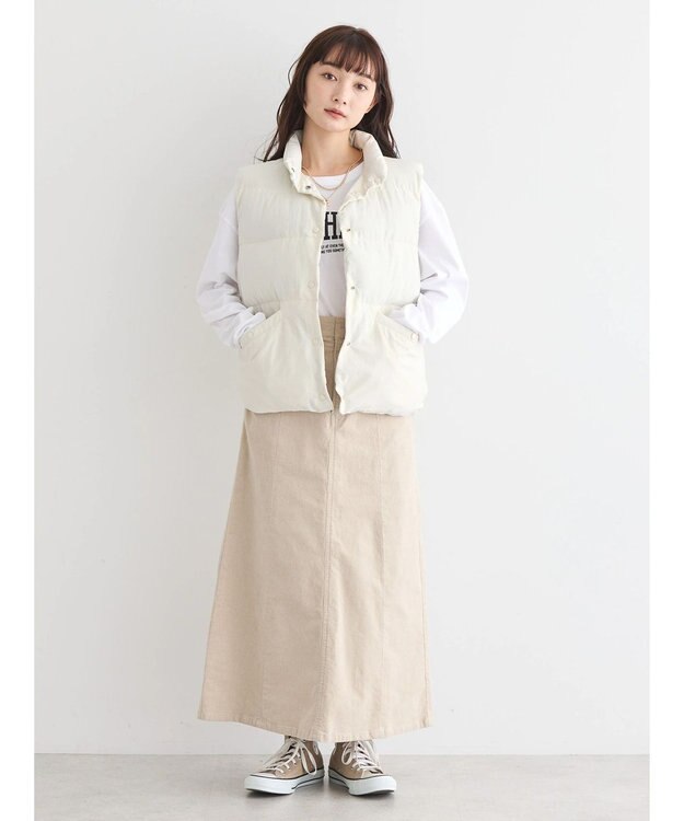 AMERICAN HOLIC コーデュロイＡラインスカート Ivory