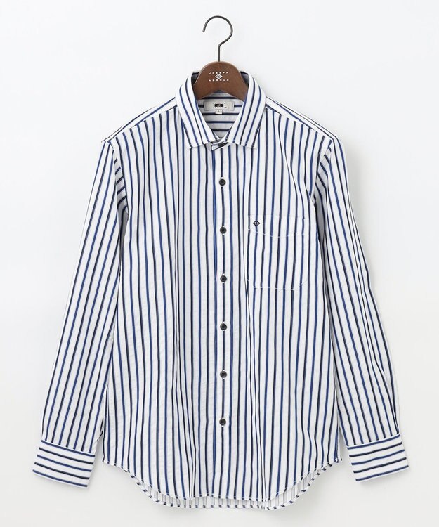 JOSEPH ABBOUD 【吸水速乾・イージーケア】ソアロンストライプシャツ サックスブルー系1