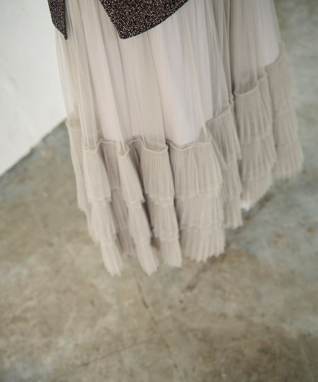 GRACE CONTINENTAL ボリュームチュールスカート ベージュ