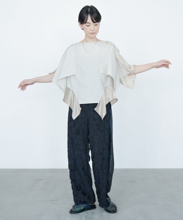 COQ SEA DOT ジャガードサイドラインパンツ ブラック