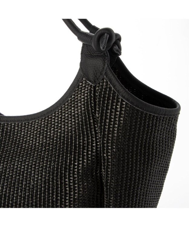 UNBILLION カシュカシュ cachecache / ポリプロピレンシート牛革付属トートバッグ ブラック