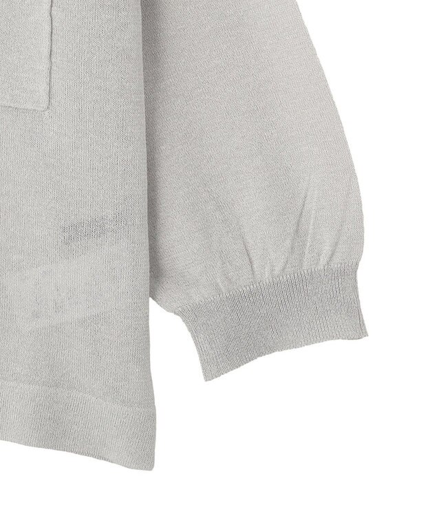 YECCA VECCA ノーカラー7分袖ポケットカーディガン Light Gray