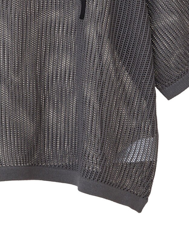 Green Parks テープロゴ透かしニットプルオーバーⅡ Charcoal Gray