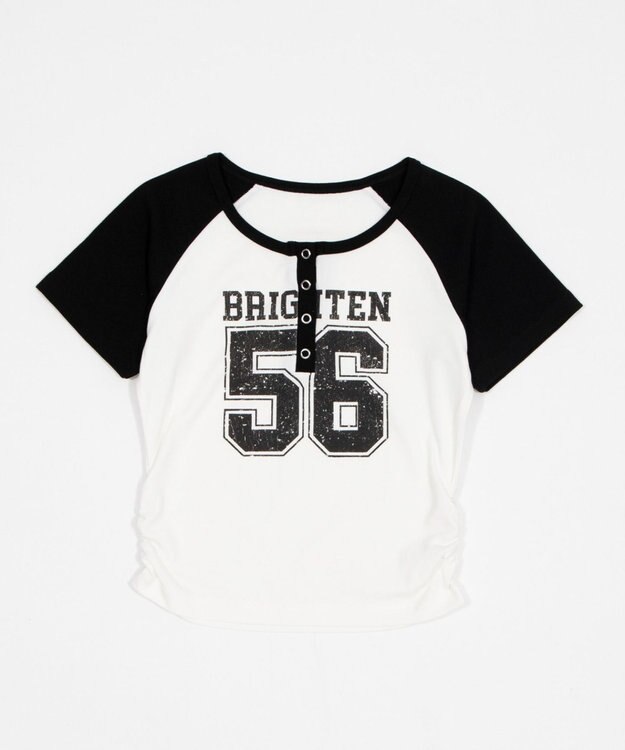 WEGO グラフィックラグランヘンリーネックT 柄1