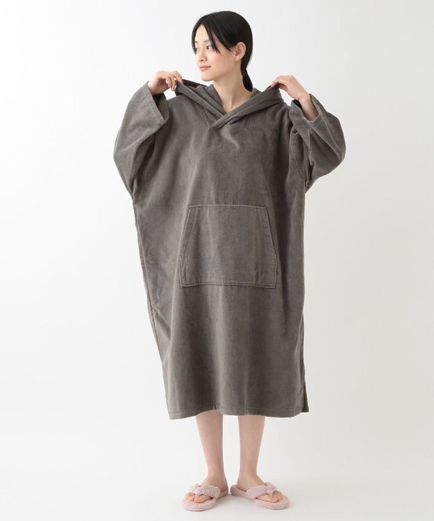 UCHINO エアリータッチ ポケット付サウナポンチョ グレー