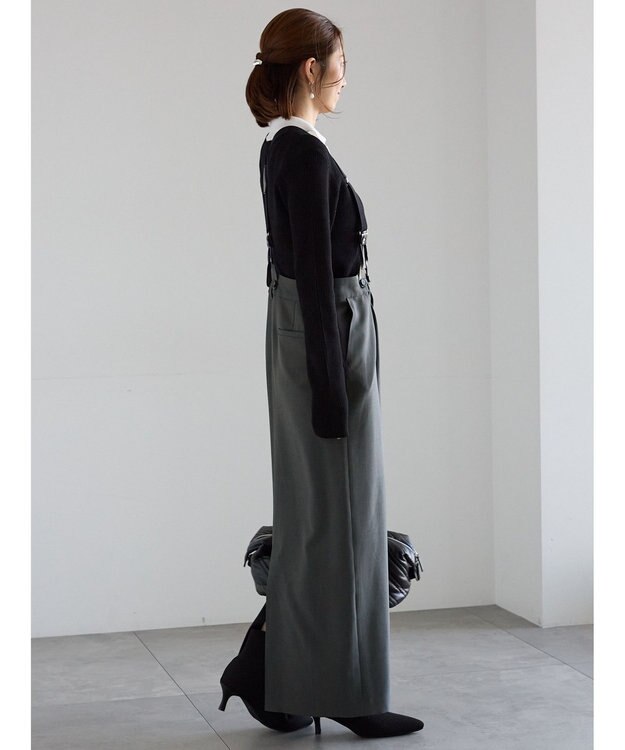 Te chichi サスペンダータイトスカート グレー