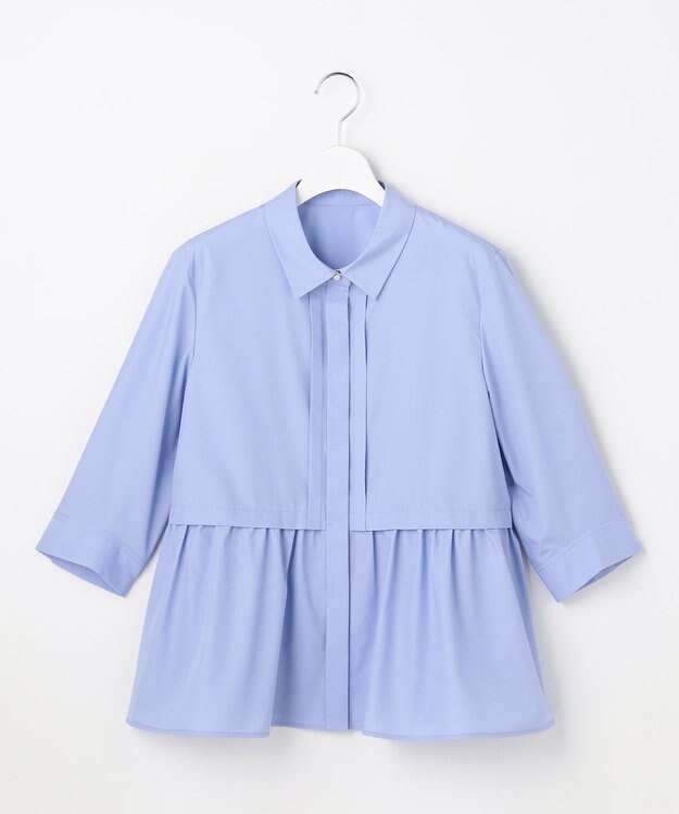 ANY SIS フレアペプラム シャツ サックスブルー