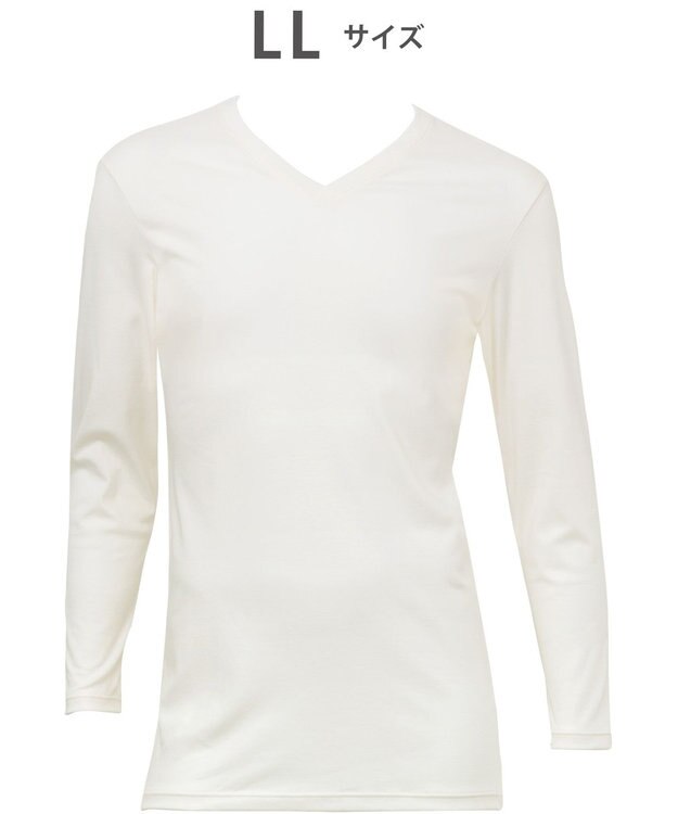 WACOAL MEN WACOAL MEN あったかインナー Vネック 8分袖 綿100％ 保温性 やわらかさが続く 静電気が起こりにくい 毛玉になりにくい 後裾長め設計 インナー WL6103 /ワコールメン アイボリー