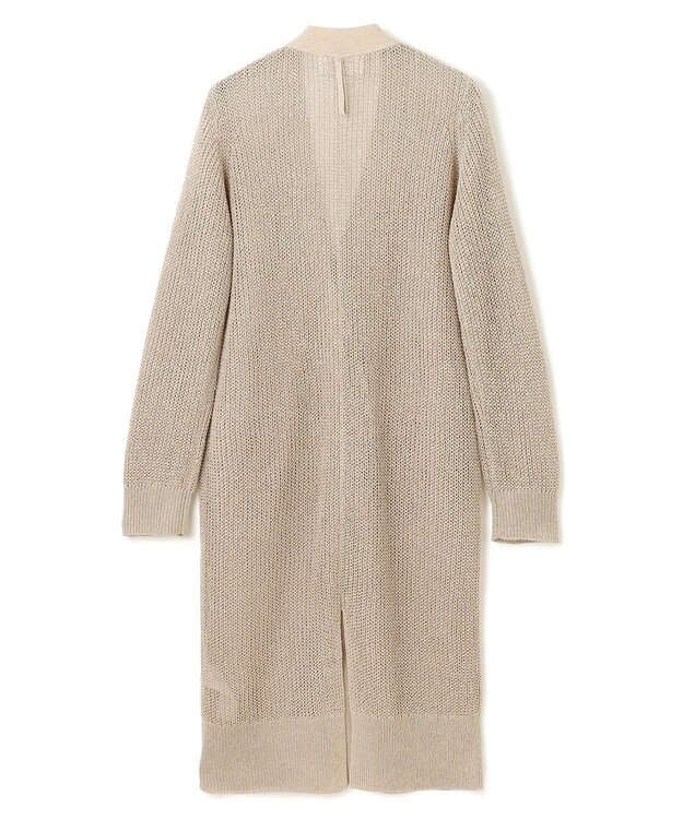 BEIGE， 【洗える】OPTICAL / ペーパーヤーンVネックロングカーディガン Flax