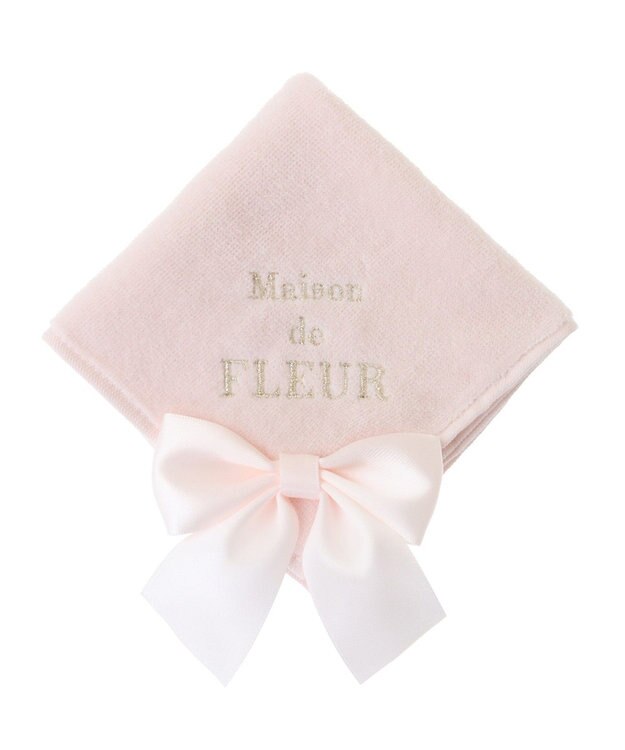 Maison de FLEUR ビッグリボンタオルハンカチ Light Pink