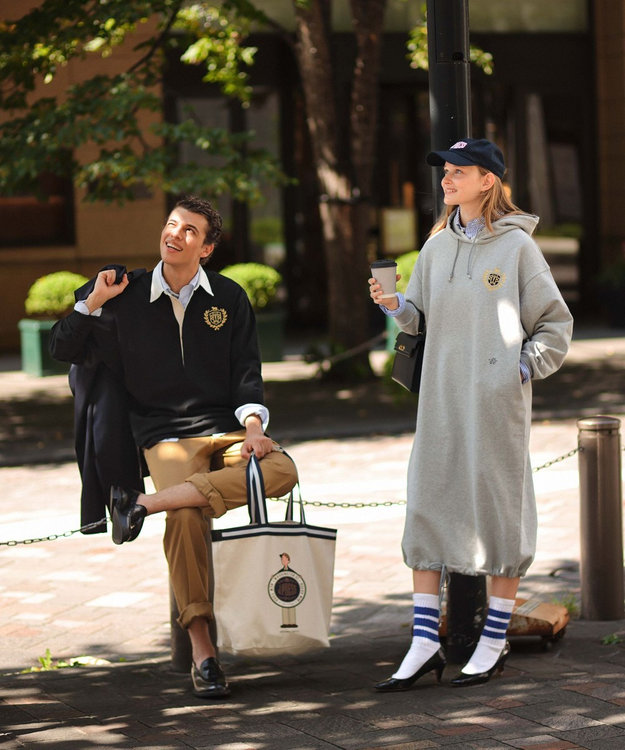 J.PRESS MEN 【J.PRESS ORIGINALS × CLUEL】【UNISEX】クレストロゴ ラガーシャツ ブラック系