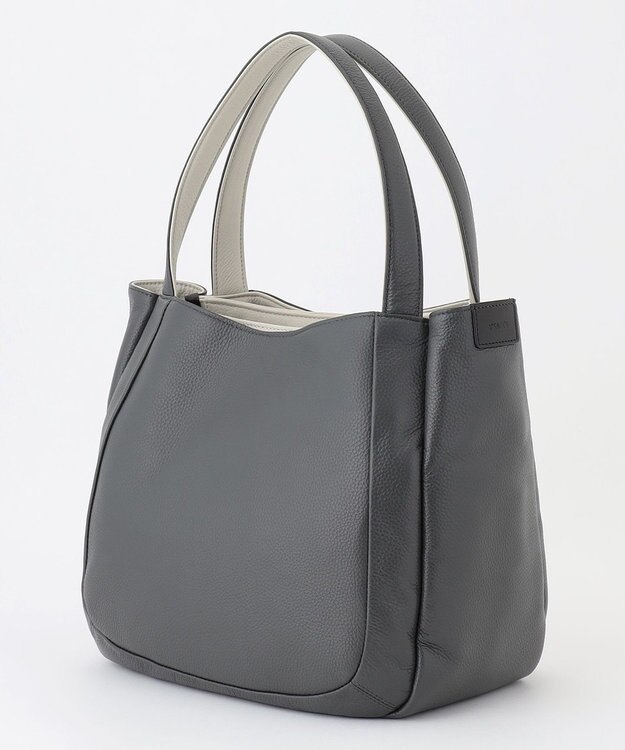 Y'SACCS シュリンクレザートート Mサイズ グレー