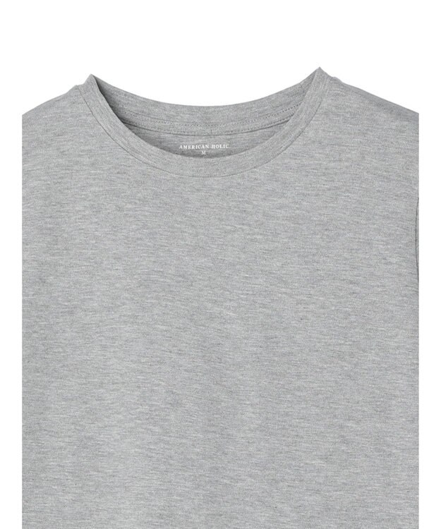 AMERICAN HOLIC Ｄａｉｌｙ！　クルーネック半袖カットプルオーバー2 Light Gray Mixture