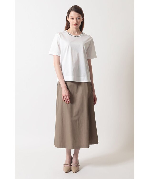 DAKS ミニハウスチェック襟 Tシャツ ホワイト