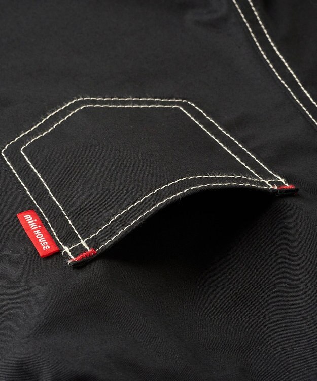 MIKI HOUSE HOT BISCUITS 【ミキハウス】【70-100cm】６分丈オーバーオール 黒