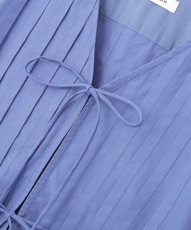 AMERICAN HOLIC 【イージーケア】ピンタックブラウス Blue