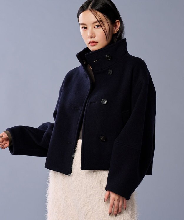 uncrave 【撥水】プルーフ メルトン スタンドネック コート（uncrave STANDARD） ネイビー