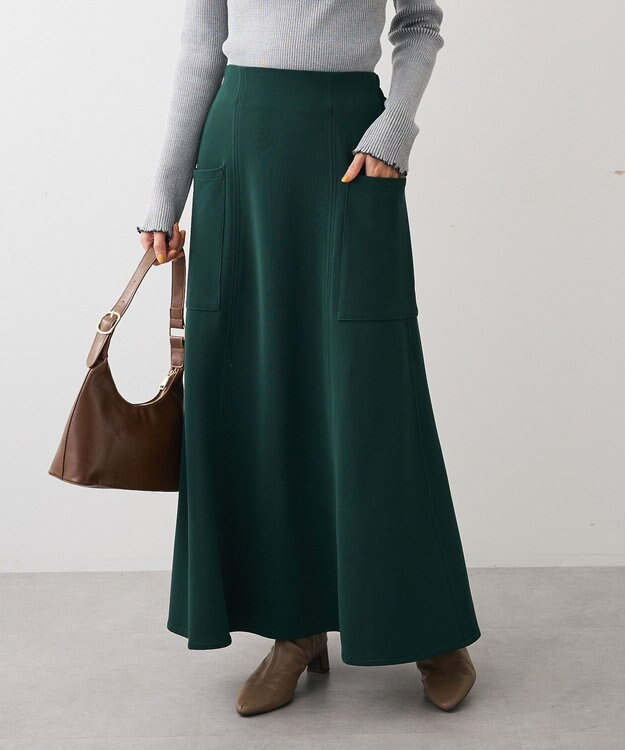 Green Parks ・ＥＬＥＮＣＡＲＥ　ＤＵＥ　サイドポケットフレアスカー Green