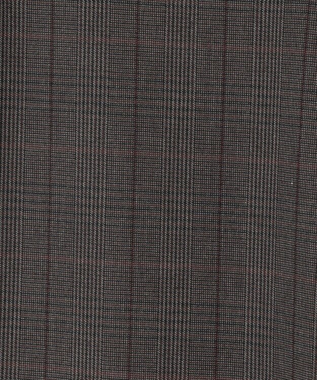 J.PRESS LADIES 【洗える】T/Rアルガンシルク チェック ワイド パンツ ブラウン系3