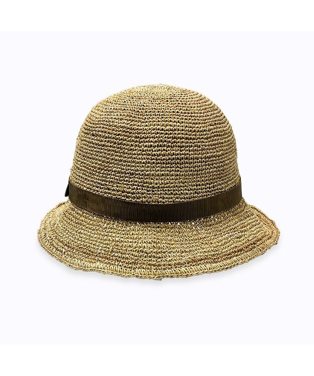 林八百吉商店 un chapeau　エッジアップラフィアハット ブラウン
