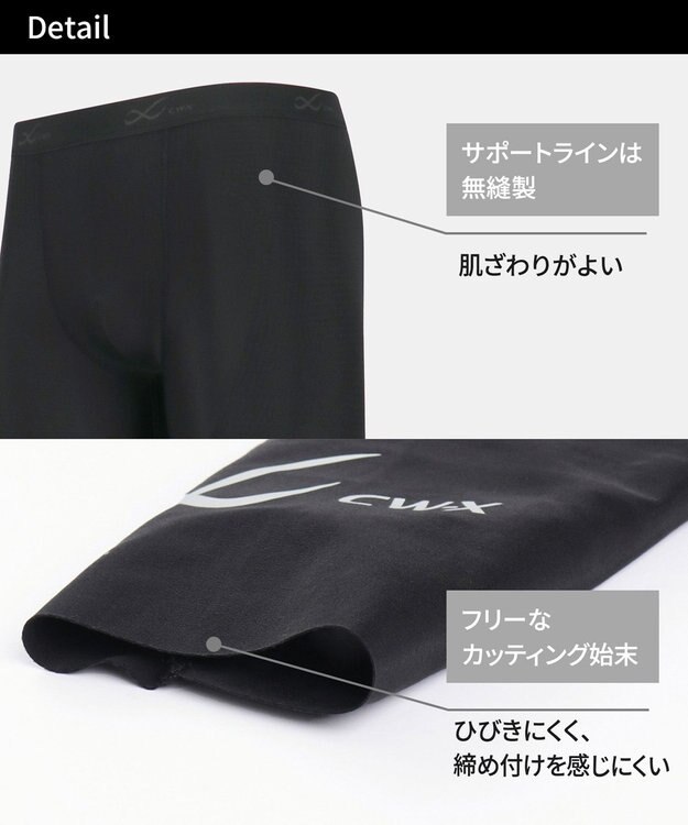 CW-X 【MEN】 CW-X スポーツタイツ 股関節・腰サポート 下半身の軸がブレにくい 球技 陸上 ロング 足首丈 3Lサイズまで対応 大きいサイズ メンズ HOO509 /ワコール ブラック