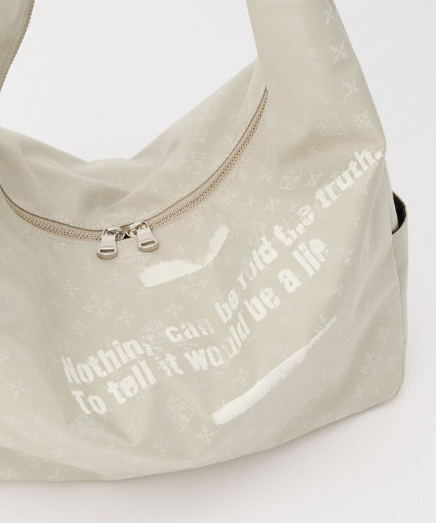 russet ステンシル風プリント ナイロン2WAYショルダーバッグ(SF-271) Ecru