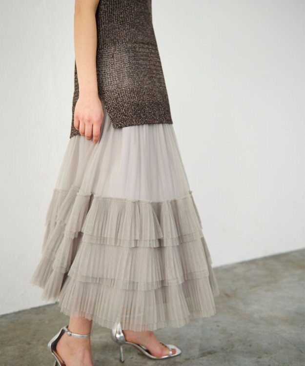 GRACE CONTINENTAL ボリュームチュールスカート ベージュ