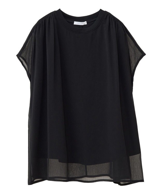 Green Parks 楊柳ドッキングフレンチプルオーバー Black