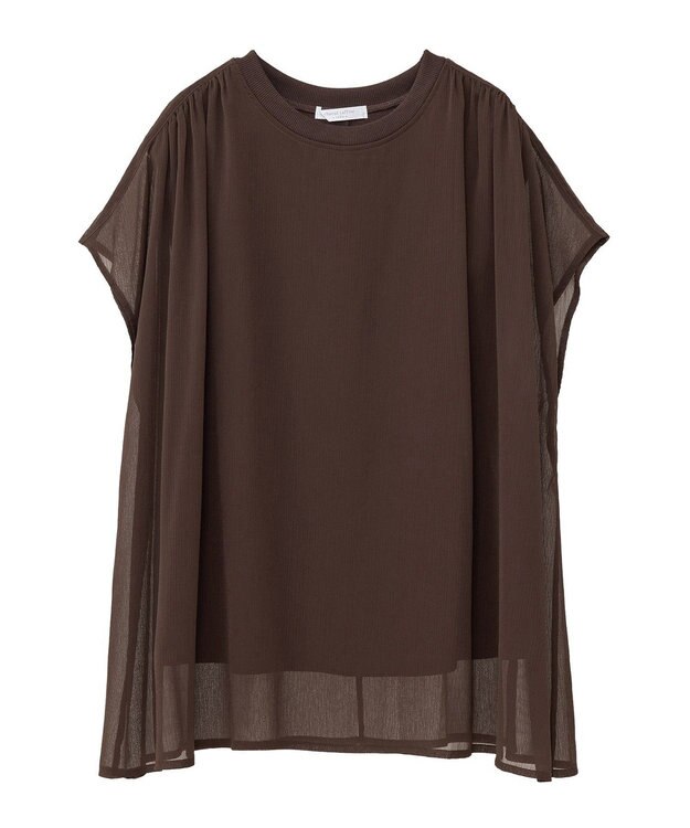 Green Parks 楊柳ドッキングフレンチプルオーバー Brown