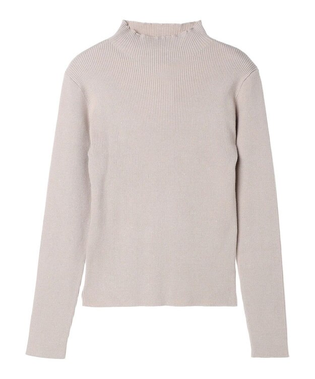 earth music&ecology ハイネックラメニットプルオーバー Light Gray