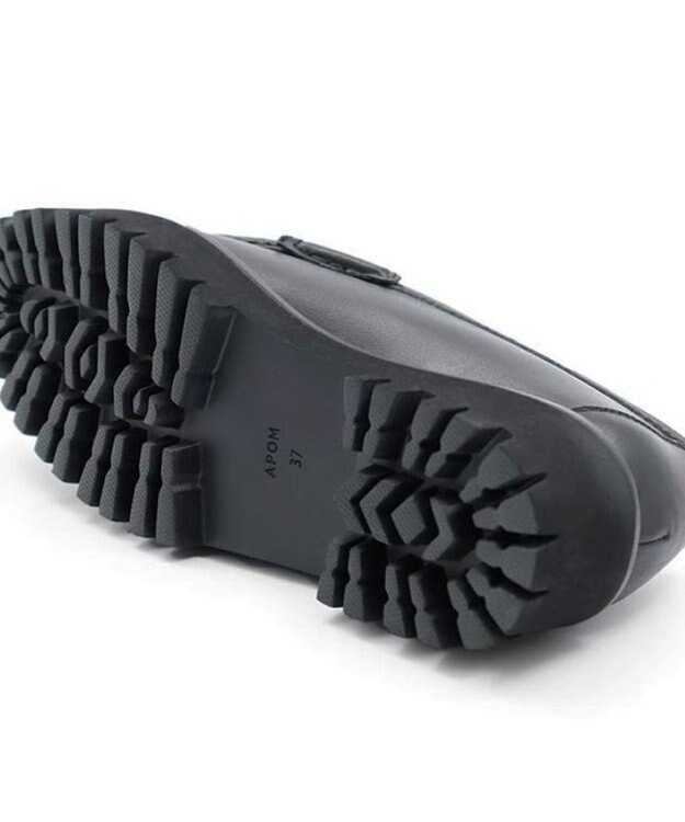 APOM 本革トラックソールホースビットローファー40 ブラック