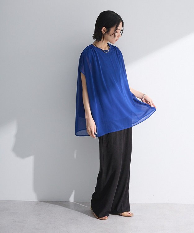 Green Parks 楊柳ドッキングフレンチプルオーバー Blue