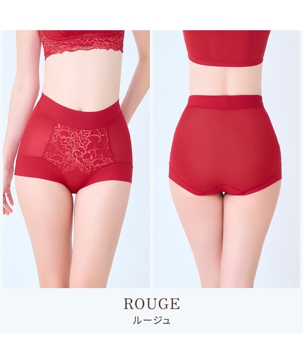 BRADELIS New York 【BRADELIS NewYork peace】綿混フィットレースショーツ25 深め 補正下着 ヒップアップ 美尻 ルージュ