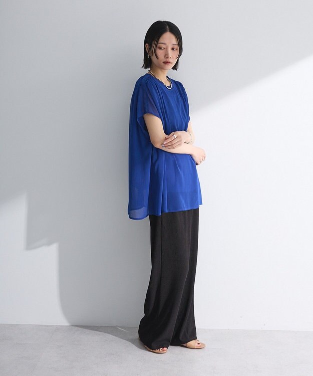 Green Parks 楊柳ドッキングフレンチプルオーバー Blue